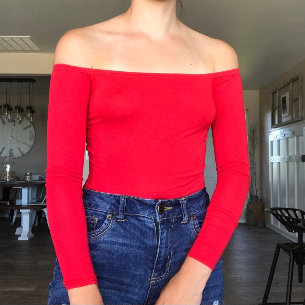 Off The Shoulder Long Sleeve Bodysuit